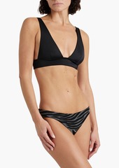 Mara Hoffman - Dori tiger-print stretch-jacquard low-rise bikini briefs - Black - S