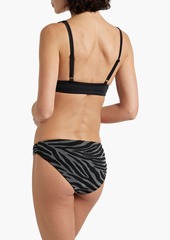 Mara Hoffman - Dori tiger-print stretch-jacquard low-rise bikini briefs - Black - S