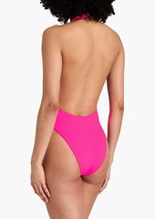 Mara Hoffman - Gabriela neon stretch-ECONYL® halterneck swimsuit - Pink - XS