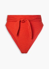 Mara Hoffman - Goldie ribbed high-rise bikini briefs - Red - XL