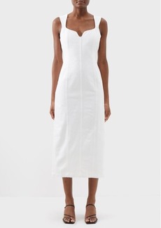 Mara Hoffman - Indya Organic-cotton Denim Midi Dress - Womens - White