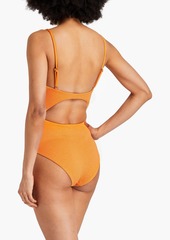 Mara Hoffman - Kia cutout ribbed knotted swimsuit - Orange - XS