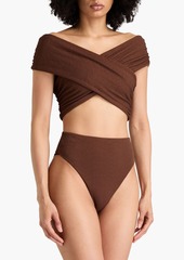 Mara Hoffman - Lorina stretch-matelassé bikini top - Brown - XS