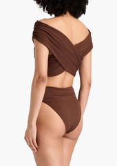 Mara Hoffman - Lorina stretch-matelassé bikini top - Brown - XS