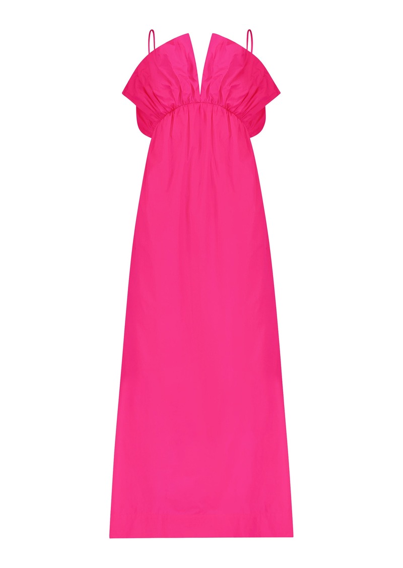 Mara Hoffman - Raquel Gathered Cotton Maxi Dress - Pink - US 10 - Moda Operandi
