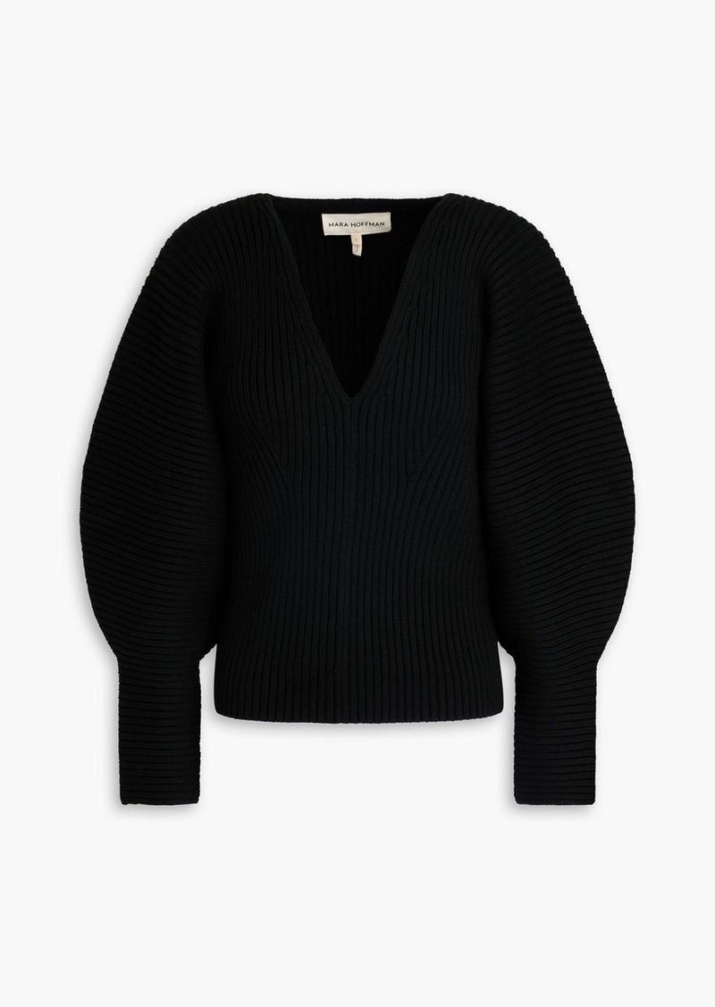 Mara Hoffman - Ribbed cotton-blend sweater - Black - XXS