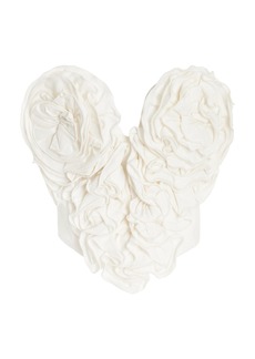 Mara Hoffman - Roxana Rosette-Appliqued Cotton-Blend Top - White - US 0 - Moda Operandi