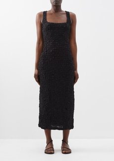 Mara Hoffman - Sloan Square-neck Smocked-tencel Midi Dress - Womens - Black