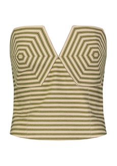 Mara Hoffman - Suki Striped Bustier Top - Green - US 8 - Moda Operandi