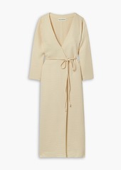 Mara Hoffman - Tiffany textured cotton-blend midi wrap dress - Yellow - 3XL