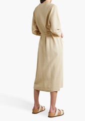 Mara Hoffman - Tiffany textured cotton-blend midi wrap dress - Yellow - 3XL