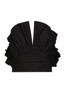 Mara Hoffman - Vivi Sculptural Ruffle Cotton Top - Black - US 4 - Moda Operandi