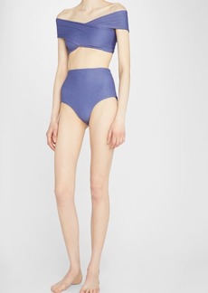 Mara Hoffman Lydia Textured High-Waisted Bikini Bottoms