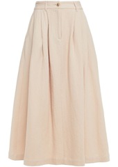 Mara Hoffman Woman Tulay Organic Cotton And Linen-blend Crepe Midi Skirt Beige