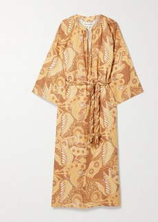 Mara Hoffman Net Sustain Lysa Belted Printed Linen Midi Dress