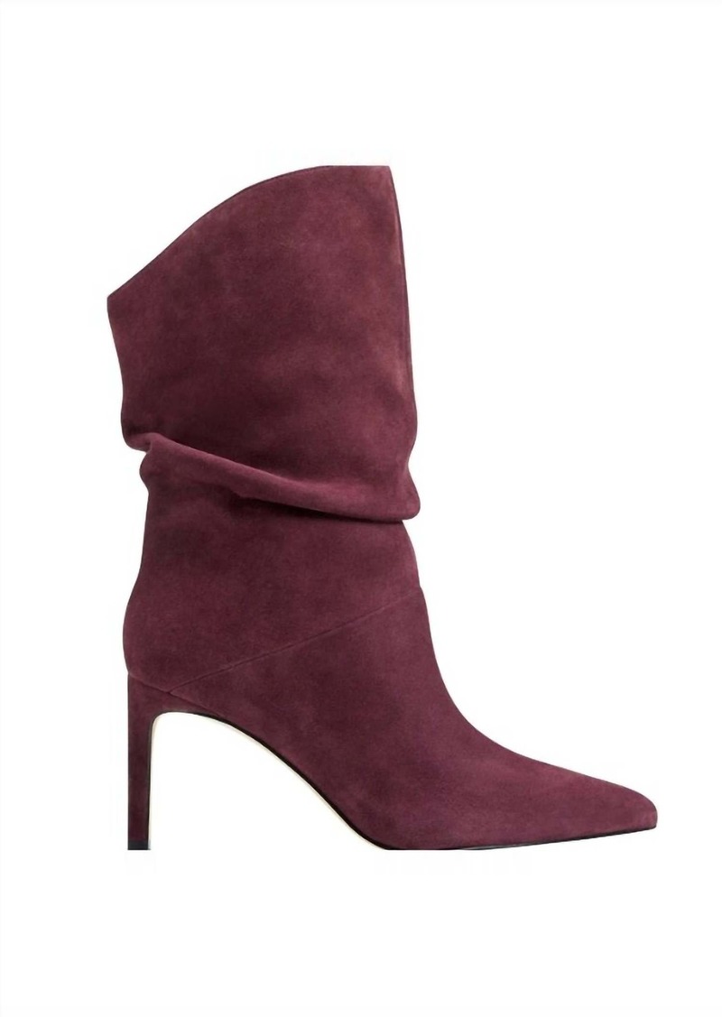 Marc Fisher Angi Pointy Toe Stiletto Heeled Bootie In Dark Red Suede