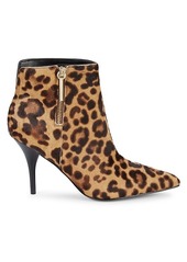 Marc Fisher Faye Leopard-Print Cow Hair Booties