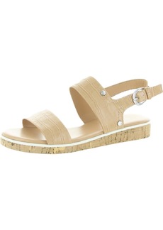 Marc Fisher Gordy Womens Embossed Faux Leather Wedge Sandals