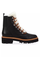 Marc Fisher Izzie Shearling-Lined Leather Work Boots