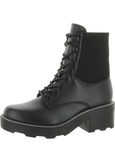 Marc Fisher Lamit 2 Womens Faux Leather Ankle Combat & Lace-up Boots