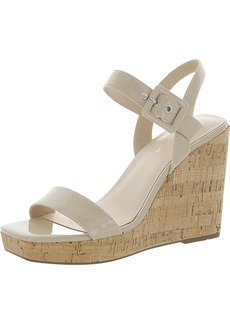 Marc Fisher Lukey Womens Patent Ankle Strap Wedge Sandals
