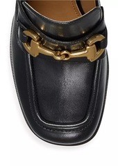 Marc Fisher Machi 85MM Leather Block-Heel Loafers