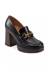 Marc Fisher Machi 85MM Leather Block-Heel Loafers