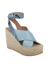 Marc Fisher LTD Abacia Wedge Sandal in Medium Blue Leather at Nordstrom