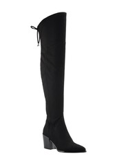 Marc Fisher LTD Comara Over the Knee Pointed Toe Boot in Black Stretch Suede at Nordstrom