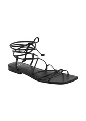 Marc Fisher LTD Marina Lace-Up Sandal in Black Leather at Nordstrom