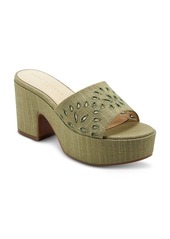 Marc Fisher Ltd. Women's Foreva Almond Toe Eyelet Detail High Heel Platform Sandals