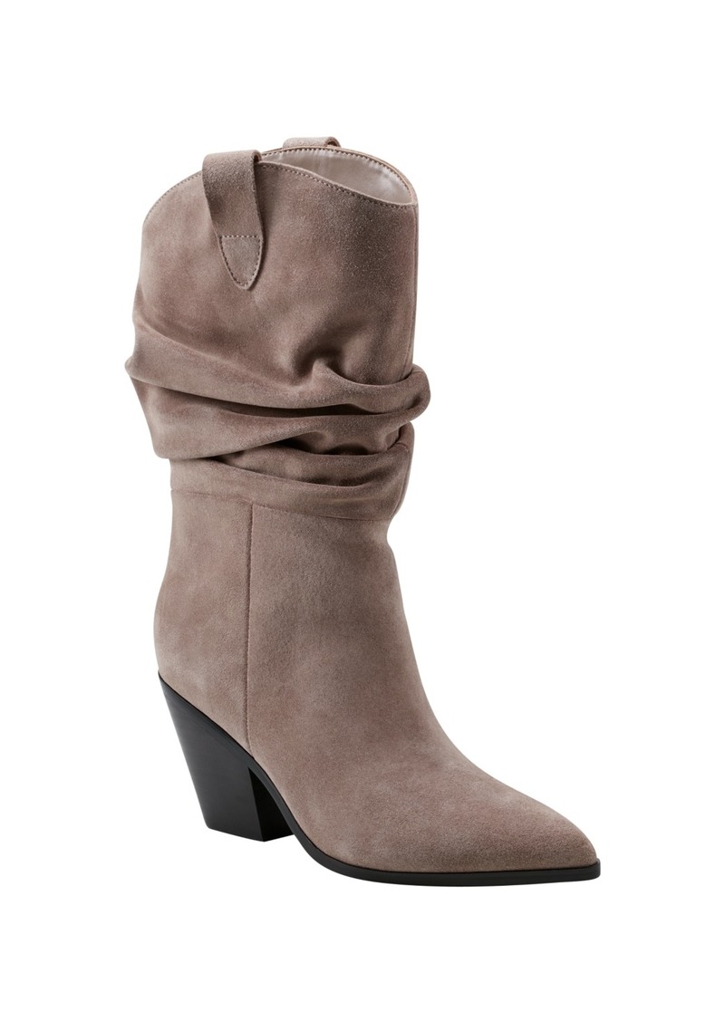 Marc Fisher Ltd Women's Myleea Slouchy Pointy Toe Dress Boots - Taupe Suede