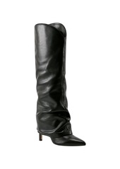 Marc Fisher Ltd Women's Nairine Slouchy Pointy Toe Knee High Dress Boots - Black Leather