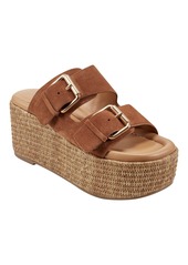 Marc Fisher Ltd Women's Palery Round Toe Espadrille Sandals - Cognac Leather