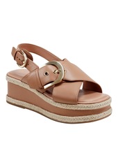 Marc Fisher Ltd Women's Renda Espadrille Platform Sandal - Light Natural Leather