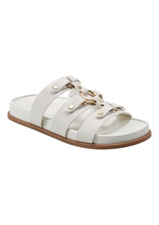 Marc Fisher Ltd Women's Verity Slip-On Strappy Casual Sandals - Ivory Leather