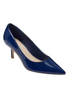 Marc Fisher Women's Alola Slip-On Pointy Toe Dress Pumps - Dark Blue Patent