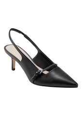 Marc Fisher Women's Alorie Slingback Pointy Toe Dress Pumps - Black Patent