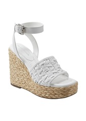 Marc Fisher Women's Godina Espadrille Square Toe Wedge Sandals - White