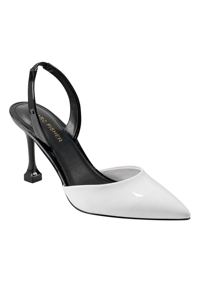 Marc Fisher Women's Hadya Pointy Toe Stiletto Dress Pumps - White/Black