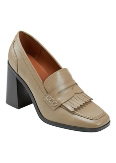 Marc Fisher Women's Hamish Block Heel Square Toe Dress Loafers - Taupe