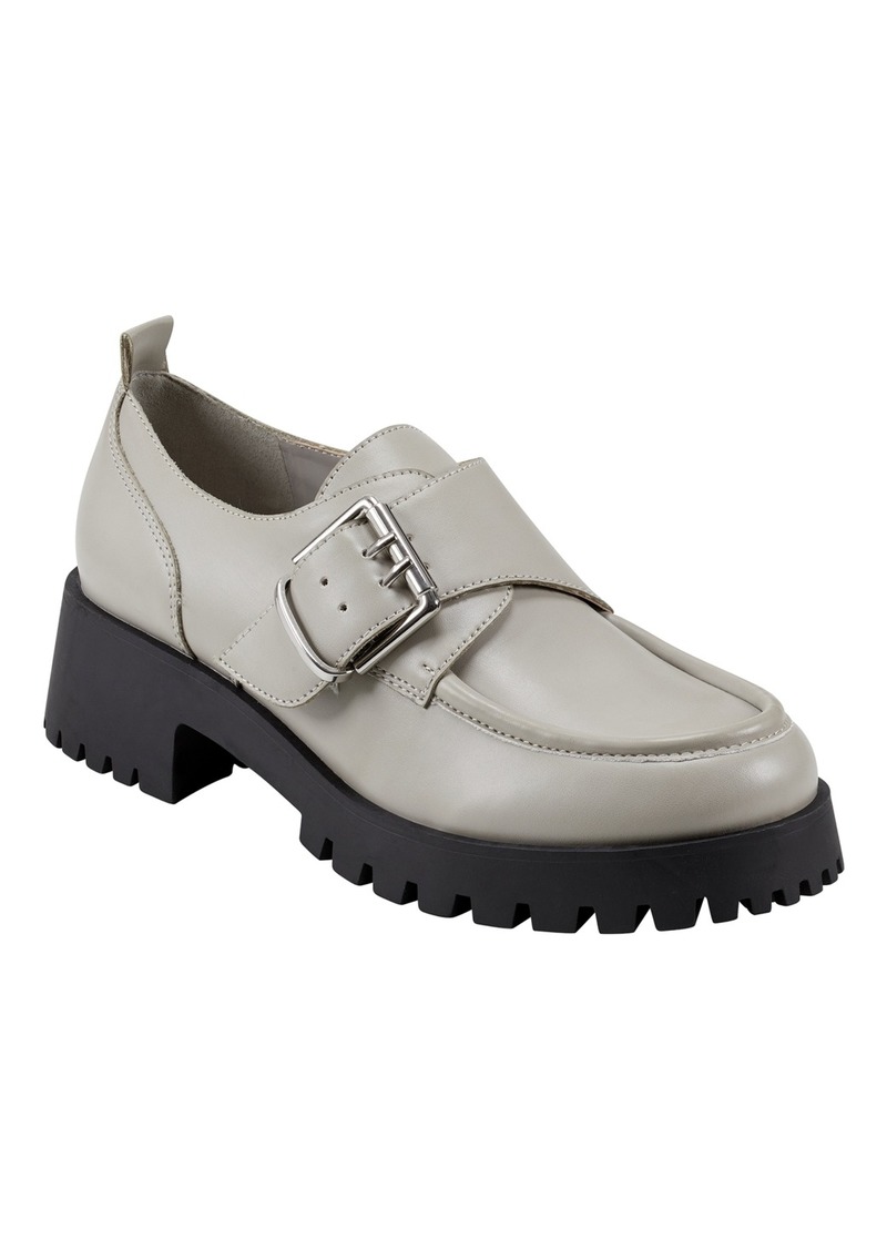 Marc Fisher Women's Hazelton Slip-On Lug Sole Casual Loafers - Light Grey - Faux Leather