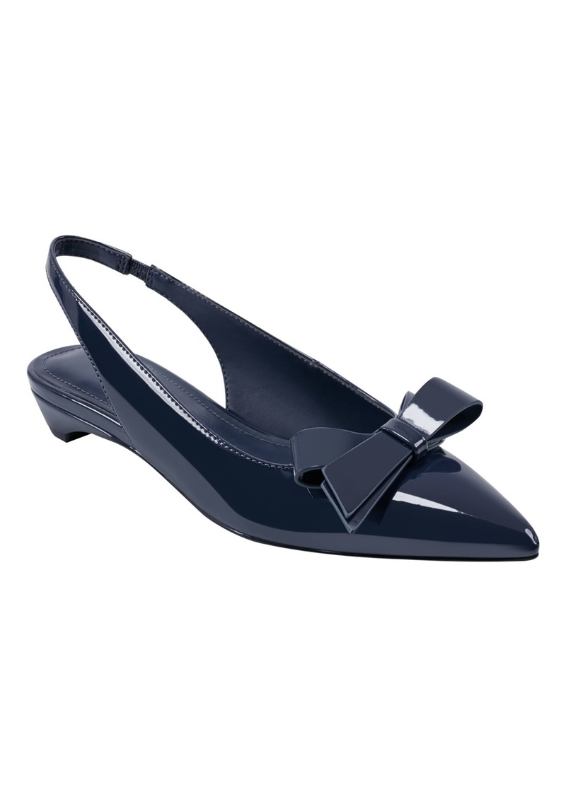 Marc Fisher Women's Kerrey Slingback Pointy Toe Dress Flats - Navy Patent