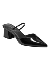 Marc Fisher Women's Lakey Pointy Toe Block Heel Dress Pumps - Black Patent