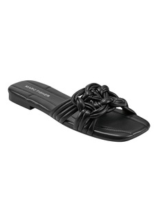 Marc Fisher Women's Lartie Slip-On Casual Flat Sandals - Black