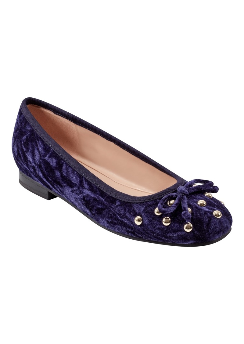 Marc Fisher Women's Tempts Slip-On Dress Ballet Flats - Dark Blue Velvet