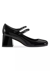 Marc Fisher Nillie 55MM Leather Double-Strap Block-Heel Pumps