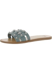 Marc Fisher Pacca Womens Leather Studded Slide Sandals