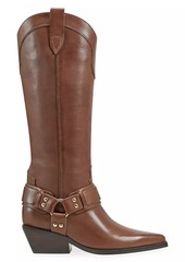 Marc Fisher Rally Leather Strap-and-Grommet Western Boots