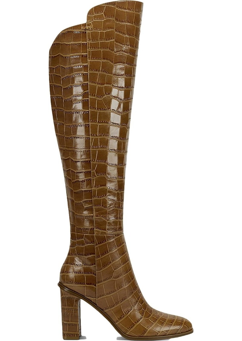 Marc Fisher Unella Womens Leather Embossed Knee-High Boots